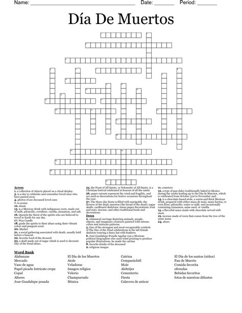 dia de los muertos crossword